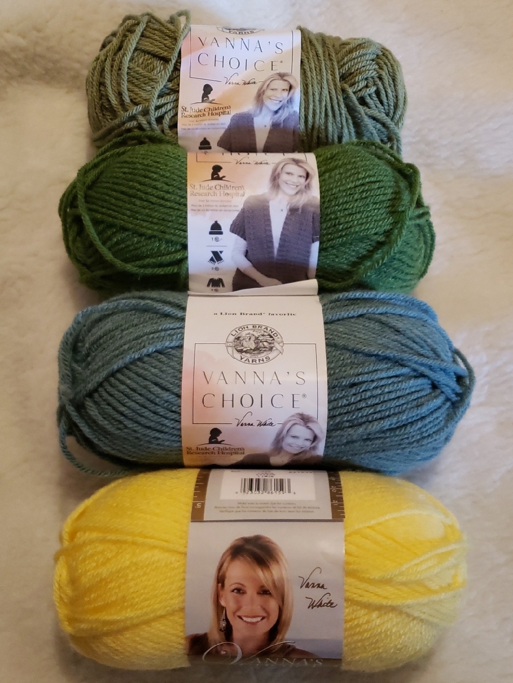 Vanna's Choice Soft Acrylic Yarn Skeins - Greens & Yellow